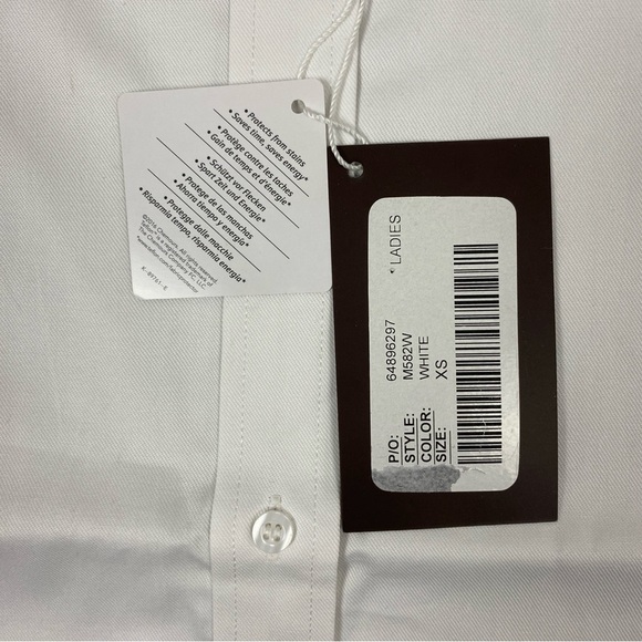 Harrington White Uniform Dress Shirt Top Cotton Button Down NEW XS - Picture 6 of 6